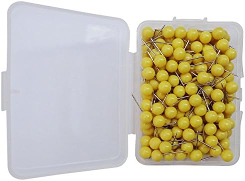 SKKXY 1/4 Inch Map Tacks 200-count (yellow)