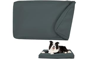 DUJUIKE 100% Wasserdichter Ersatzbezug für Hundebett, Ersatzbezug für Hundeunterlage, Abnehmbarer Hundematratzenbezug, Hundematratzeneinlage mit Reißverschluss (Dunkelgrau, XXL(137 x 92 x 10cm))