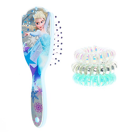 Claire's Girl's Frozen Hair Brush & Hair Elastics in Blue.