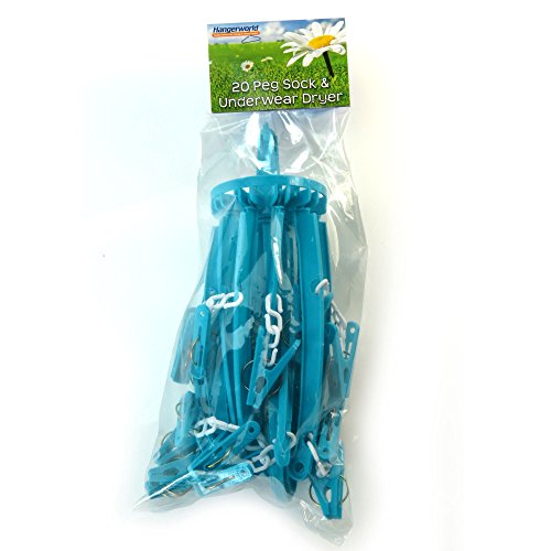 Kunststoff Mini-Wäschespinne mit 20 Klammern – Hangerworld - 6