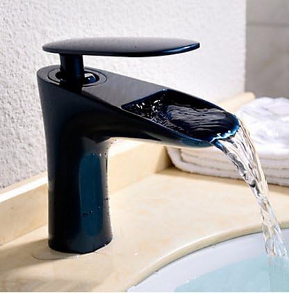 BY-Bronze single handle bathroom faucet waterfall spray mix hot and cold sink basin faucet
