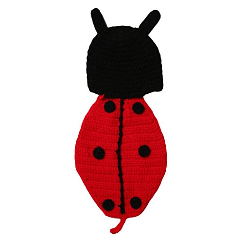 Zeagoo Baby Outfits Photo Prop Photography Ladybird Sweater Cap Set Knitting