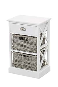 CLP Holzkommode BRETO I Schränkchen mit Aufbewahrungskörben im