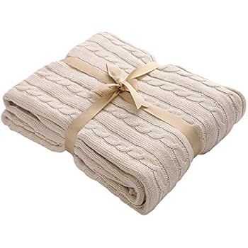 Homescapes Strickdecke Senfgelb – 130x170 Cm Baumwolle Mit Zopfmuster