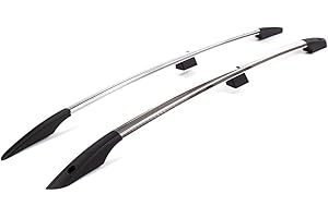 Germansell 107RRF1 Barres de toit pour Freelander 2 2007-2015 Aluminium poli brillant