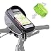 Produktbild Tricodale Fahrrad lenkertasche, Fahrrad Satteltasche 6,3" Handy Fahrradtasche Rahmentasche Wasserdicht Handyhalterung Fahrrad Tasche mit Schützend Abdeckung für Smartphone GPS Navi (Schwarz und Grau)