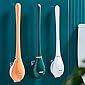 RYLAN Silicone Water Drop Toilet Brush and Holder Set, Automatic Opening and Closing, Wall Mounted Deep Cleaning Toilet…