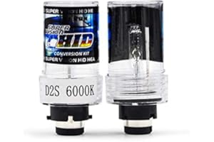 Heinmo 1 Pair D1S D1R D2S D2R D3S D3R D4S D4R 6000K Xenon HID Replacement Bulb Diamond White Metal Stents Base 12V Car Headlight Lamps Head Lights 35W Pure White (D2S headlight bulb)