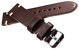 RIOS 1931 Herren Leder Deutsch Uhrenarmband Vintage 22mm dunkel braun