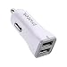 Produktbild IMATEK Auto-Aufladeeinheit, CC2202 Weiße Doppel-USB-Auto-Aufladeeinheit Schnelle Aufladung 2.4A Ausgang für iPhone iPad Samsung Xiaomi Huawei u. Mehr Vorrichtung
