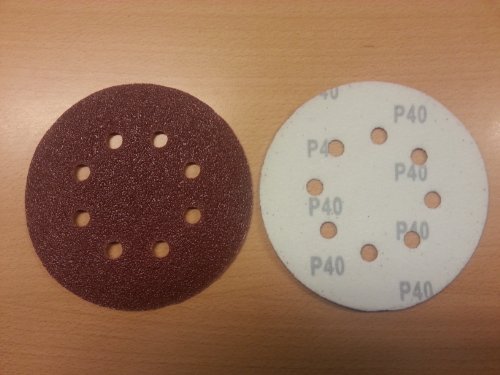 100 Stück SBS Klett-Schleifscheiben Ø 125 mm Körnung 40 für Exzenter-Schleifer 8 Loch - 2