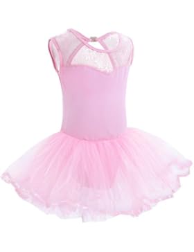 Freebily Mädchen Kleider Ballettkleidung Ballettanzug Ballett Trikot Turnanzug Tanz Leotard Kleider mit Tüll Rock...