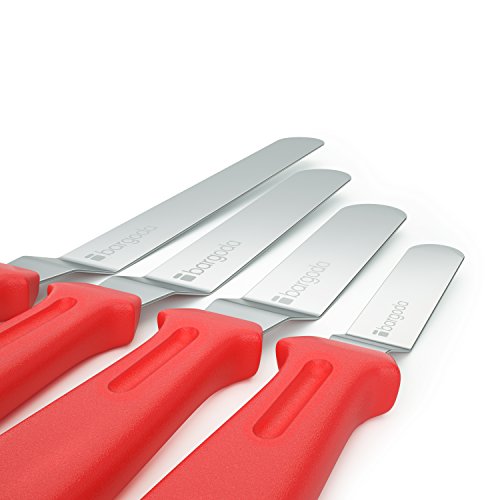 bargoda® Winkelpaletten premium (4er Set) - S/M/L/XL - hochwertige Verarbeitung - Streichpalette/Glasurpalette zum Kuchen & Torten bestreichen (Rot)