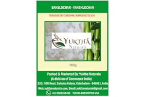 YUKTHA Bamboo Silica | Banslochan | Bamboo Manna| Vanshlochan | Bambusa Arundinaces | Tabasheer | Tabashir | Bamboo Silica - 100g/3.5 oz