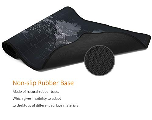 halomy Gaming Mouse Pad - 31 5  x11 8  x0 08  gran escritorio mapa del mundo rat  n Pad con antideslizante Base de goma natural  tela de tejido de doble superficie dise  o - Ajustado y ajuste suave del  cualquier rat  n  teclado y port  til