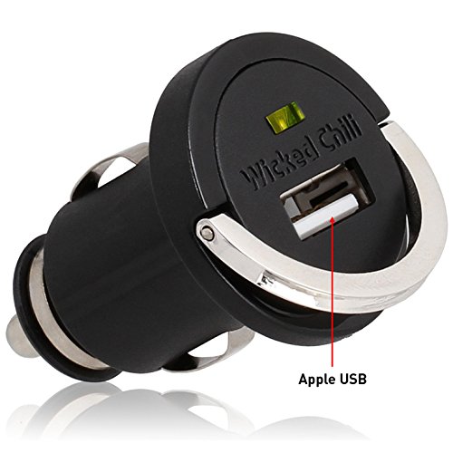 Wicked Chili Tiny KFZ Ladestecker für Apple iPhone / iPod (Hersteller spezifischer USB-Anschluss, 1200 mA, 12/24 V) schwarz/ silber - 2