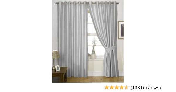 Charisma Faux Silk Curtains Lined Eyelet Curtains Ready Made