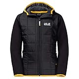 winddicht, wasserabweisend Jack Wolfskin Jungen Grassland Hybrid Softshelljacke, Black, 164
