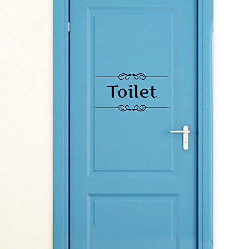 asbent (TM) DIY Vintage para inodoro puerta baño arte Adhesivos de vi