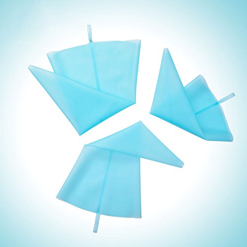 Tomnk 7 Stück Wiederverwendbar Silikon Spritzsack Gebäckbeutel Kuchen Dekorieren Werkzeuge in 4 Größen mit 3 Spritztüllen - 4