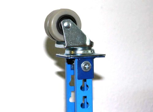 Rollregal Schwerlast 300kg, HxBxT: 188x100x60cm, 5 Böden, blau/lichtgrau (fahrbares mobiles Regal) (Szagato) - 3