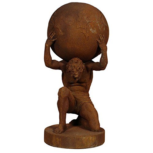 Miganeo® Atlas -trägt die Welt auf Schultern Figur 29 cm Skulptur Statue Deko Dekoration Steinfigur bronziert 4519 - 2