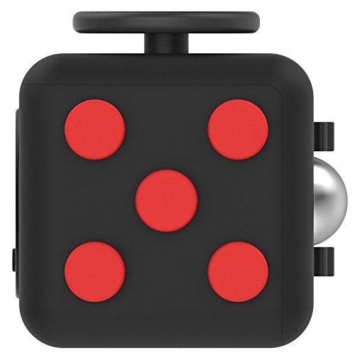 Fidget Cube Relieves Stress & Anxiety Attention Toy for Children and Adults (Black Red)