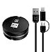 Produktbild iPhone Ladekabel, CAFELE 2 in 1 Lightning Micro USB Einziehbares Kabel Aufrollbar Datenkabel  für iPhone X,8,7,7,6,6s,Plus,iPad, Android Handys - 3FT (Schwarz)