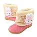 Femizee Baby Girls Infant Toddler Winter Fur Shoes Rabbit Snow Boots Pink 12-15 Months