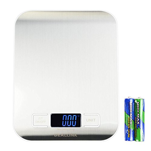 Digitale Kchenwaage Deallink Haushaltswaage Electronische Waage Przisionswaage Briefwaage Hohe Przision auf bis zu 1g (5kg Maximalgewicht), Tara-Funktion mit groer LCD Anzeige, Inkl. Batterie Digitale Kchenwaage Deallink Haushaltswaage Electronische Waage Przisionswaage Briefwaage Hohe Przision auf bis zu 1g (5kg Maximalgewicht), Tara-Funktion mit groer LCD Anzeige, Inkl. Batterie