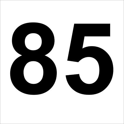 Preisvergleich Produktbild 3 mal Nummer "85 " hochwertige Zahlenaufkleber, schwarz, wetterfeste, 10 cm hoch, aus Hochleistungsfolie, ohne Hintergrund, Zahlen, Nummer, Mülltonne,Mülltonnen, Uahlenaufkleber, Hausnummer, Briefkasten, Aufkleber