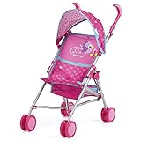 STABILE DOPPELRÄDER: Durch die leicht rollbaren Zwillingsräder ist dieser Puppenkinderwagen besonders standfest.