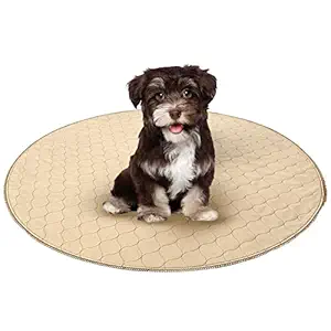 Zampa Pets Quality Whelp Round, Circular Shape Reusable Dog Pee Pads/Quilted, Fast Absorbing Dog Whelping Pad/Waterproof Puppy Training Mats/Machine Washable, Great for Playpen (24 Round)