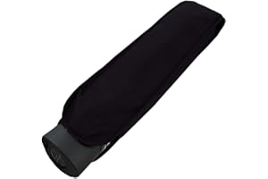 COLLAR AND CUFFS LONDON - Antivento 4 cm Piatto - Struttura Rinforzata con Fibra di Vetro - Automatico Apri e Chiudi - Robusto - Ombrello Pieghevole - Da Viaggio - Nero