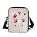 Produktbild Abstract Decor,Pure Romantic Cool Simple Natural Flower with Blossoms Artwork,Pink Green and White Print Kids Crossbody Messenger Bag Purse