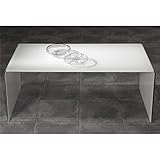 Alto (cm): 42 Mesa de Centro de Cristal Curvado Blanco Garbis 110 cm