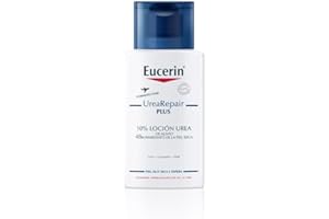 Eucerin UreaRepair PLUS Loción 10% Urea (100 ml), crema hidratante, loción hidratante corporal con urea y ceramidas para un alivio inmediato durante 48 horas, para pieles secas, muy secas y ásperas