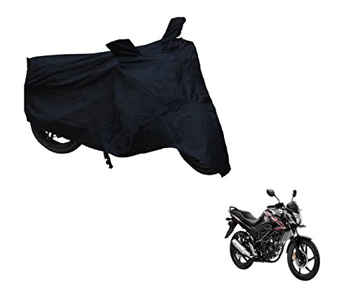 Auto Hub Bike Cover Compatible with CB Trigger, Heatproof, Mirror Pocket, Belt & Buckle, CB Trigger Bike Cover - 1 Unit, Plain Black