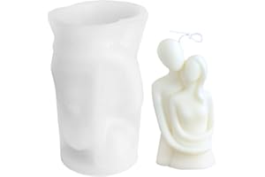 DOULEIN Couples Silicone Candle Mould,3D Man Women Body Shape Embrace Candle Moulds DIY Torso Candle Mould Making, for Casting Homemade Soap Candle Chocolate Cake Decoration Craft (White Couples)