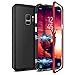 Produktbild CE-Link Kompatibel mit Samsung Galaxy S9 Hülle Glas mit Magnetisch Panzerglas Rückseite Durchsichtig Handyhülle Transparent Hard Case Ultra Slim Dünn 360 Grad Full Body - Rot + Schwarz