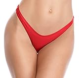 ropa interior roja año nuevo 💖【Característica】El estilo de cintura baja hace que el verano sea más divertido, muestre a los glúteos una sensación estética con una curva gordita. La parte inferior de bikini con corte en V de Iek hace que se vea más delgado y sexy.