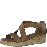 Verschluss: Ohne Verschluss Tamaris 1-1-28224-22 Damen Keilsandalen,Sandalen,Keilsandaletten,Keilabsatz,Sommerschuh,bequem,flach,Touch-IT,Cuoio,41 EU