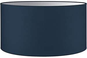 HOME SWEET HOME COLLECTION Home Sweet Home Moderne Abat-jour Bling | cylindre |50/50/25cm | Bleu Foncé | Abat-jour en tissu de coton | pour douille de lampe E27 | testé RoHS | pour lampe pendante et lampadaire