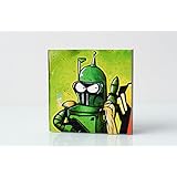 Roboter Soldat Foto auf Holz, im Quadrat, 9 x 9 cm