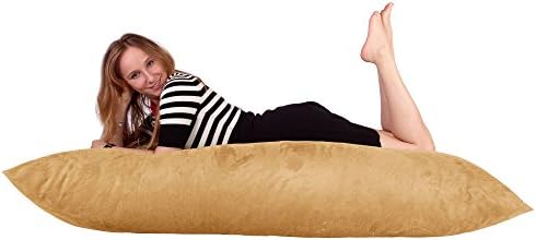 Lounge Lizard Giant Bean Bag Filled with Super Soft Memory Foam Sand, Beige