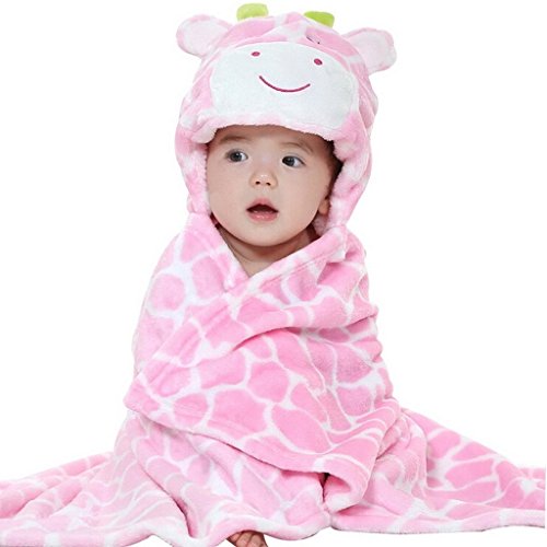DINGANG Baby Kleinkinder Kids Badetuch mit Kapuze Duschtuch Badeponcho Sternbild Motiv (Giraffe)