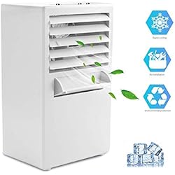 Climatiseur Portable Ventilateur Mini Refroidisseur d'Air Évaporation Humidificateur à Vent Froid, 3 Vitesses Sans Lame Silencieux Sans Fuite Pour la Maison Bureau Chambre à Coucher Dortoir