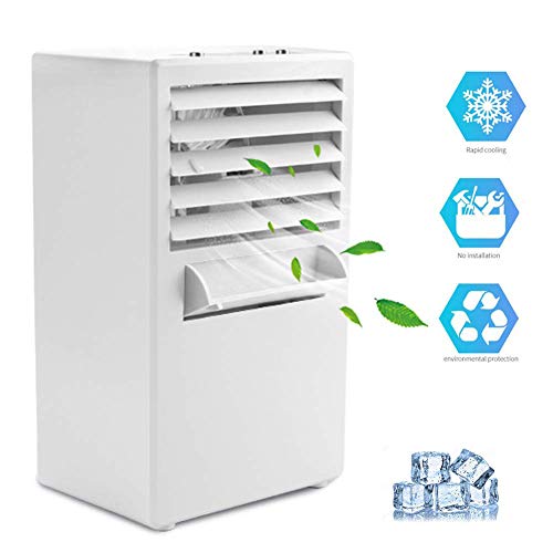 Climatiseur Portable Ventilateur Mini Refroidisseur d'Air Évaporation Humidificateur à Vent Froid, 3 Vitesses Sans Lame Silencieux Sans Fuite Pour la Maison Bureau Chambre à Coucher Dortoir
