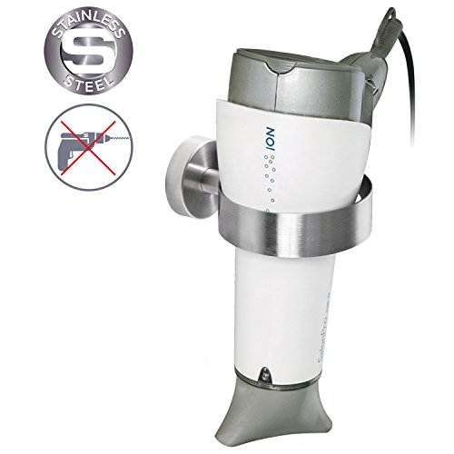 Wonder Worker Warm Soporte Secador de Pelo de Pared Acero Inoxidable 10X5.9X5.2cm