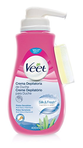 Veet Crema depilatoria de Ducha - con dosificador, Piel sensible, 400ml